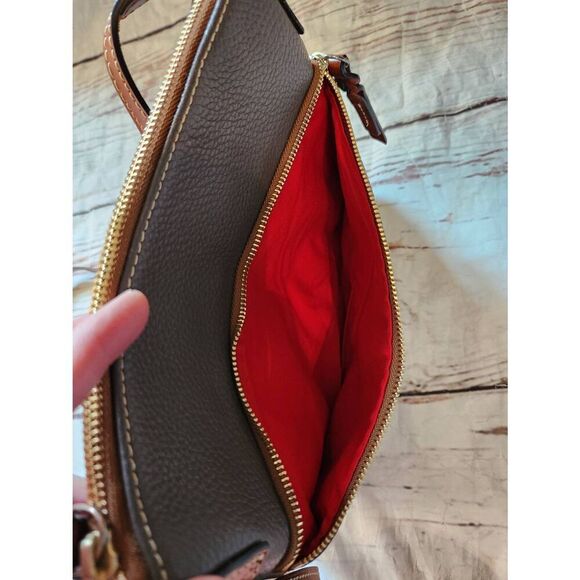 Dooney & Bourke Taupe Pebbled Leather Crossbody - Picture 6 of 10